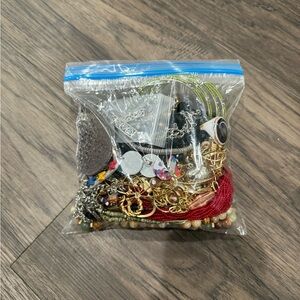 Mixed Costume Jewelry Lot - Gold, Red, Silver, Multicolor